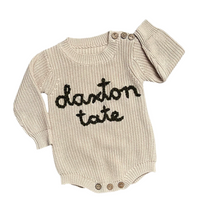 Load image into Gallery viewer, Keepsake Embroidered Knit Oversized Sweater Romper