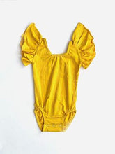 Load image into Gallery viewer, Mustard Flutter Sleeved Leo
