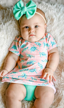 Load image into Gallery viewer, Summer In Paradise Short Sleeved Tee Shirt Dress  (Available in Flamingo, Sea Turtle, and Hibiscus Honeymoon)