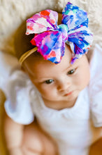 Load image into Gallery viewer, Floral Watercolor Big Messy &amp; Mini Messy Ruffle Bows
