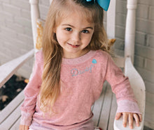 Load image into Gallery viewer, Monogrammed Collar - toddler &amp; youth  long sleeve crew neck