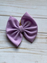 Load image into Gallery viewer, Lilac Big Bow Clips, Nylons &amp; Piggies