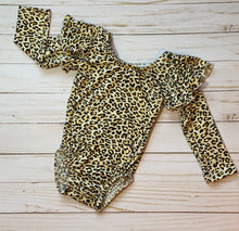 Load image into Gallery viewer, Long Sleeved Leopard Flutter Sleeved Leos