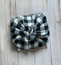 Load image into Gallery viewer, Buffalo Plaid Big Messy Headwraps (Two Color Options Available)