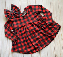 Load image into Gallery viewer, Buffalo Plaid High Low Tunic (Two Color Options Available)